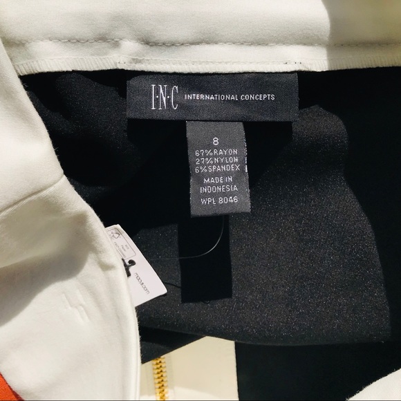 INC Colorblock Gold Zipper Front Detail Mini-skirt - Picture 3 of 7